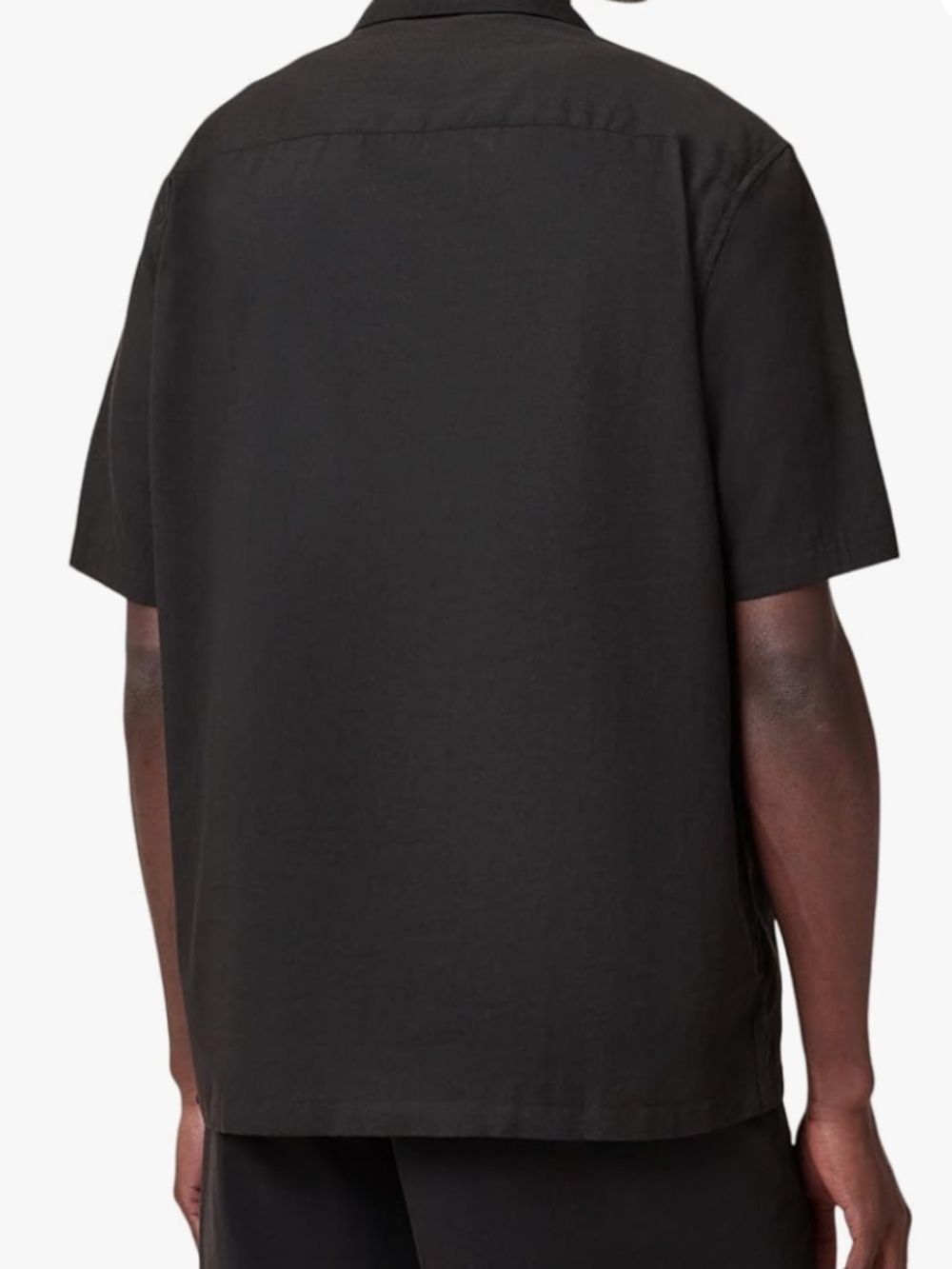 AllSaints Mens Casual Shirt Scripture Ss Shirt Faded Black X-Large - Picture 3 of 6